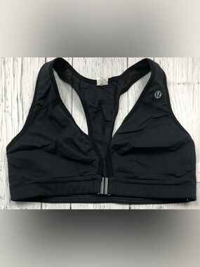 [Lululemon] Black Racerback Mesh Bralette Sports Bra w/Snap Front Sz: 36C